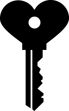 Heart Shaped Key Tracing Svg Vector, Free Vectors File